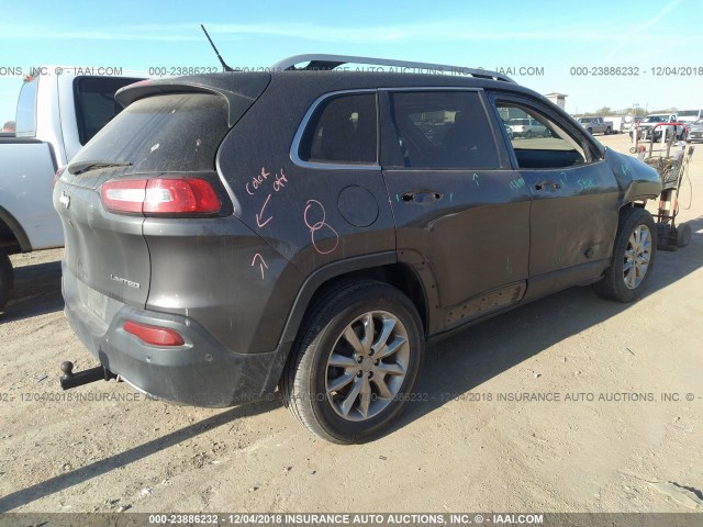 1C4PJLDS9EW221271 - 2014 JEEP CHEROKEE LIMITED GRAY photo 4