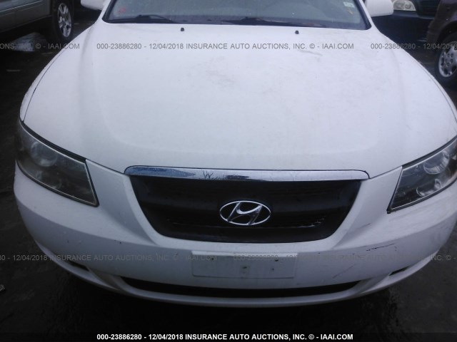 5NPEU46F56H088844 - 2006 HYUNDAI SONATA GLS/LX WHITE photo 6