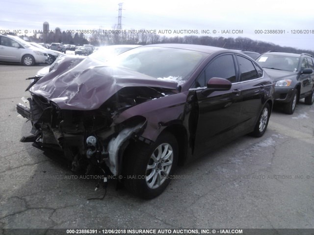 3FA6P0G71FR167734 - 2015 FORD FUSION S MAROON photo 2