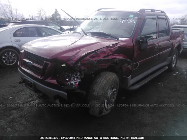 1FMZU77E53UA37916 - 2003 FORD EXPLORER SPORT TR  RED photo 2