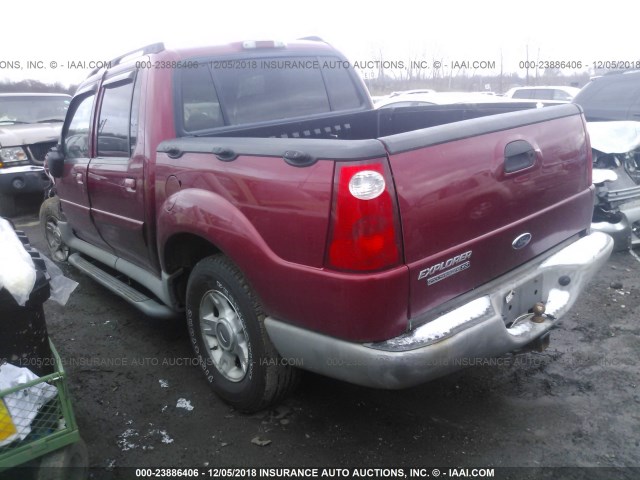 1FMZU77E53UA37916 - 2003 FORD EXPLORER SPORT TR  RED photo 3