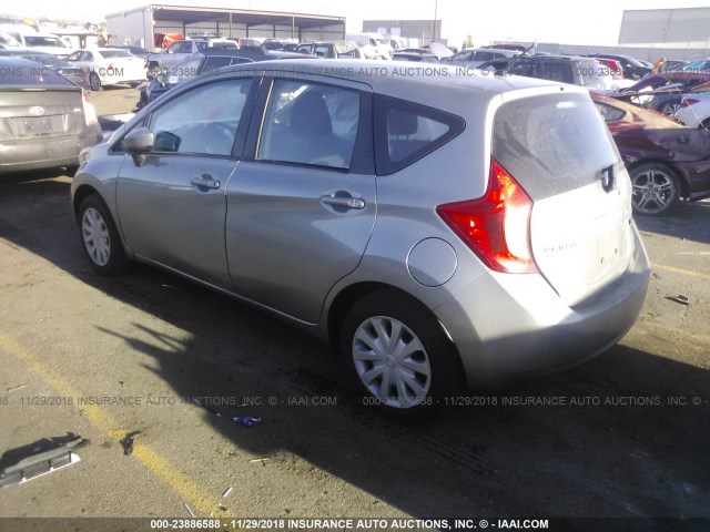 3N1CE2CP6FL381824 - 2015 NISSAN VERSA NOTE S/S PLUS/SV/SL/SR SILVER photo 3