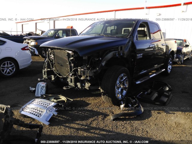 1C6RR7NT1FS738323 - 2015 RAM 1500 LARAMIE BLACK photo 2