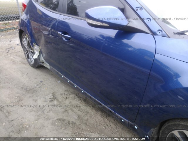 KMHTC6AE3GU294204 - 2016 HYUNDAI VELOSTER TURBO BLUE photo 6