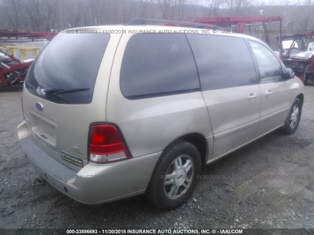 2FMZA522X7BA12287 - 2007 FORD FREESTAR SEL GOLD photo 4