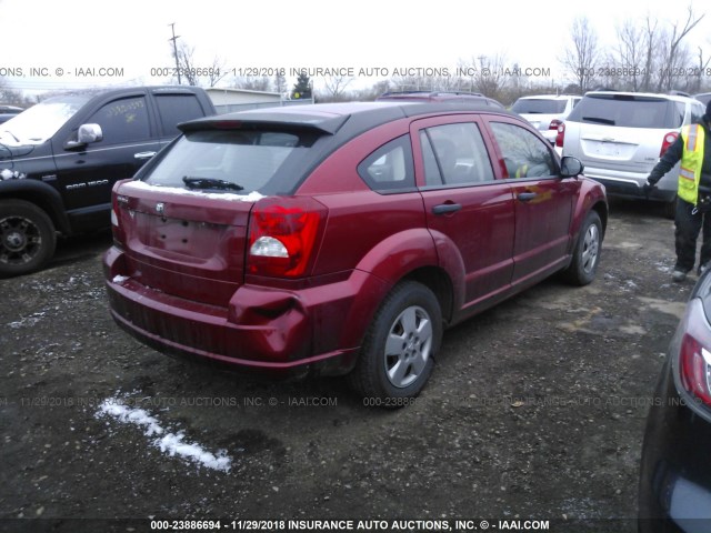 1B3HB28BX8D739333 - 2008 DODGE CALIBER RED photo 4