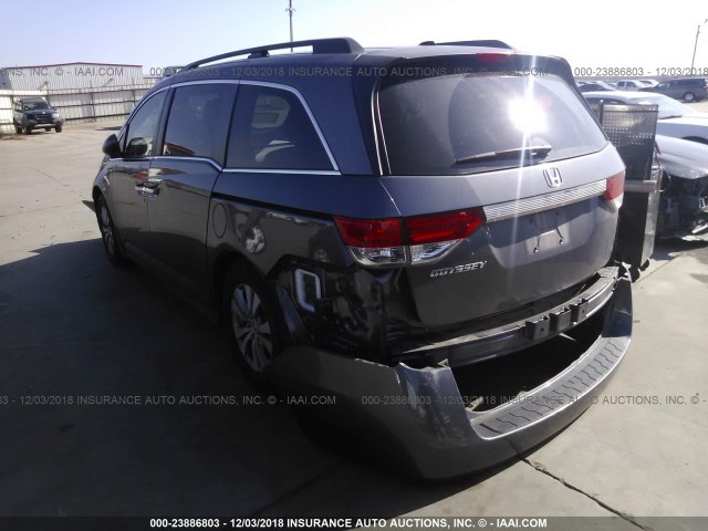 5FNRL5H61FB084117 - 2015 HONDA ODYSSEY EXL GRAY photo 3