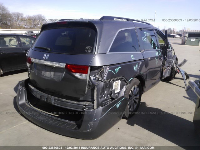 5FNRL5H61FB084117 - 2015 HONDA ODYSSEY EXL GRAY photo 4