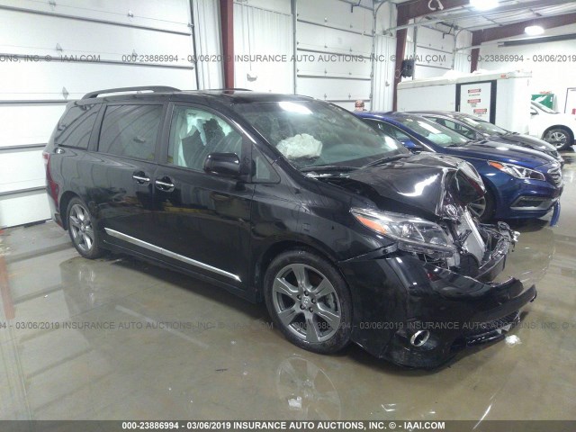 5TDXZ3DC2HS868309 - 2017 TOYOTA SIENNA SE BLACK photo 1