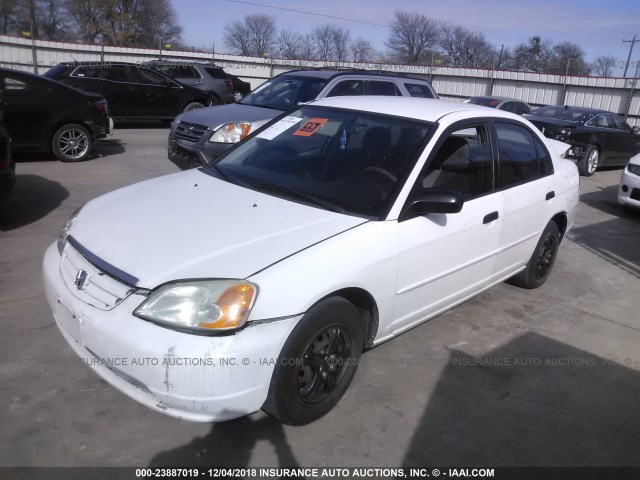 1HGES16541L006927 - 2001 HONDA CIVIC LX WHITE photo 2