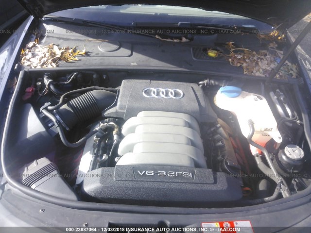 WAUDH74F56N135338 - 2006 AUDI A6 3.2 QUATTRO BLUE photo 10