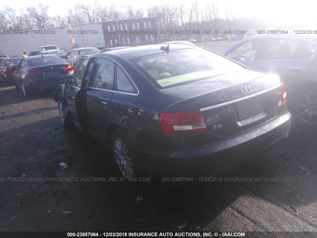 WAUDH74F56N135338 - 2006 AUDI A6 3.2 QUATTRO BLUE photo 3