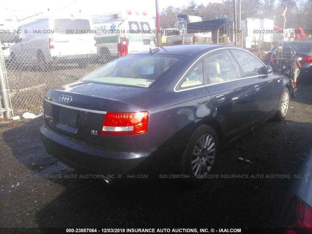 WAUDH74F56N135338 - 2006 AUDI A6 3.2 QUATTRO BLUE photo 4