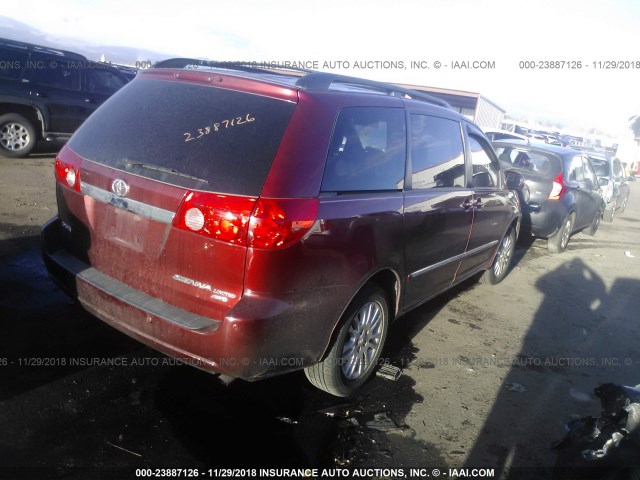 5TDBK22C68S018498 - 2008 TOYOTA SIENNA XLE/XLE LIMITED RED photo 4