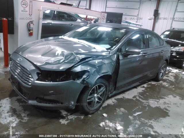 3FA6P0G75DR240973 - 2013 FORD FUSION S GRAY photo 2