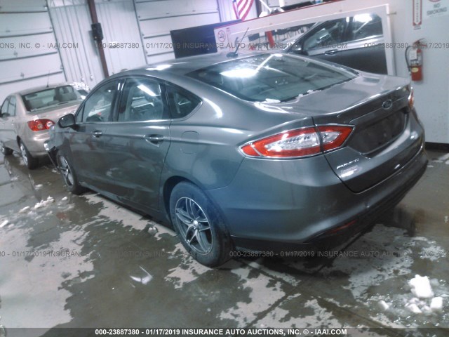 3FA6P0G75DR240973 - 2013 FORD FUSION S GRAY photo 3