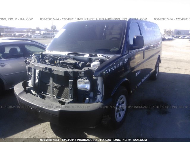 1GCSGAFX1C1198200 - 2012 CHEVROLET EXPRESS G1500  BLACK photo 2