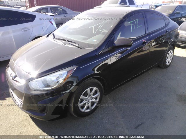 KMHCT4AE3EU756441 - 2014 HYUNDAI ACCENT GLS/GS BLACK photo 2