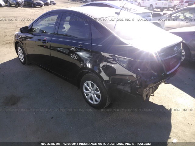 KMHCT4AE3EU756441 - 2014 HYUNDAI ACCENT GLS/GS BLACK photo 3