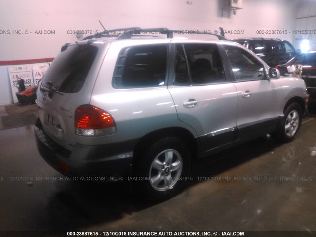 KM8SC73D26U100864 - 2006 HYUNDAI SANTA FE GLS/LIMITED SILVER photo 4