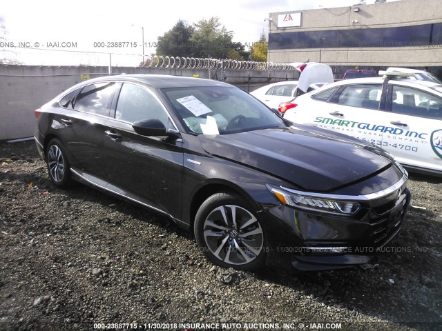 1HGCV3F44JA005970 - 2018 HONDA ACCORD HYBRID/EX BROWN photo 1