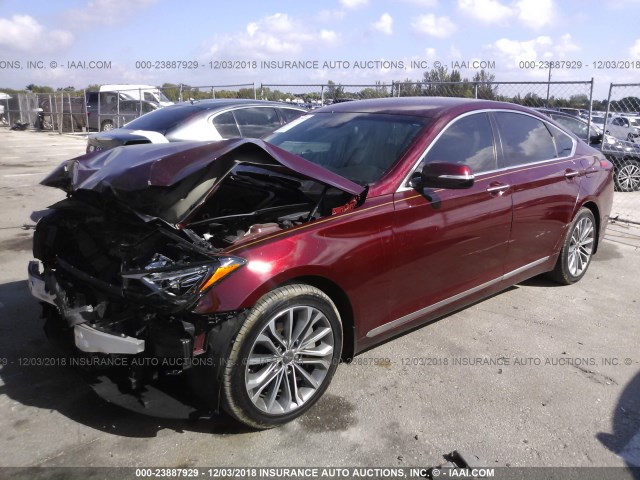 KMHGN4JE4GU119301 - 2016 HYUNDAI GENESIS 3.8L RED photo 2