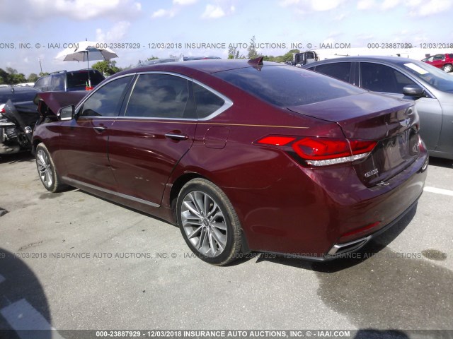 KMHGN4JE4GU119301 - 2016 HYUNDAI GENESIS 3.8L RED photo 3