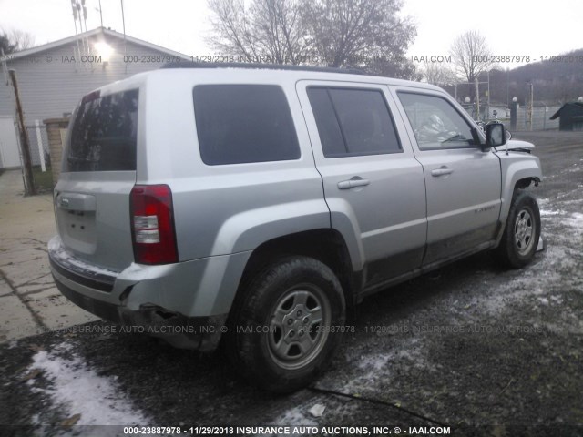 1C4NJRBB3CD663534 - 2012 JEEP PATRIOT SPORT SILVER photo 4