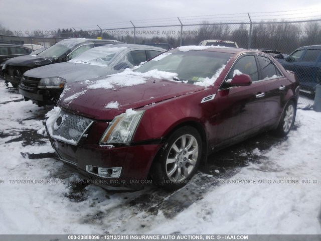 1G6DV57V380138812 - 2008 CADILLAC CTS HI FEATURE V6 RED photo 2