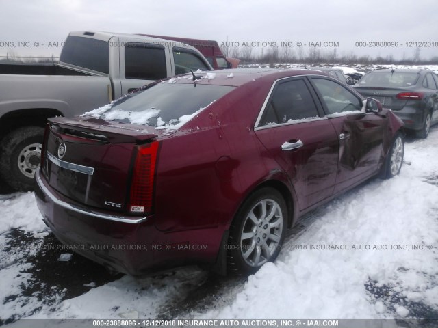 1G6DV57V380138812 - 2008 CADILLAC CTS HI FEATURE V6 RED photo 4