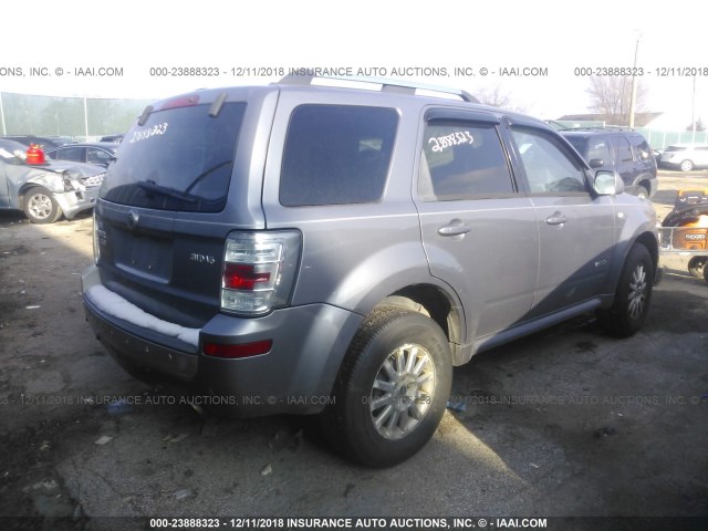 4M2CU97108KJ28320 - 2008 MERCURY MARINER PREMIER GRAY photo 4