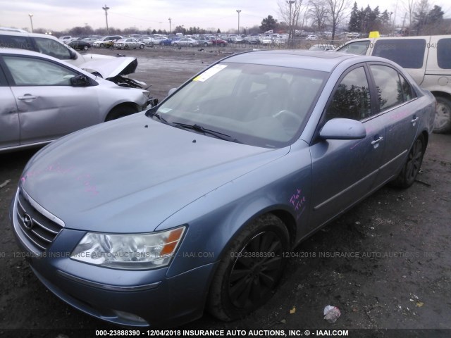 5NPEU46F59H540540 - 2009 HYUNDAI SONATA SE/LIMITED BLUE photo 2