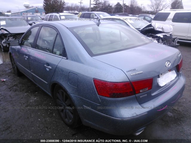 5NPEU46F59H540540 - 2009 HYUNDAI SONATA SE/LIMITED BLUE photo 3