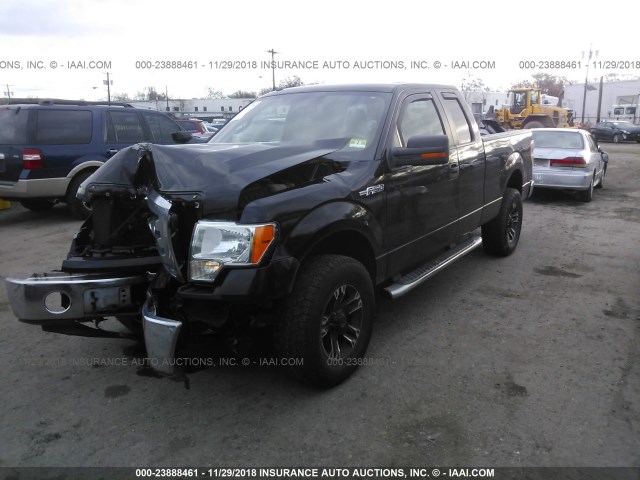 1FTFX1EF8BFC30832 - 2011 FORD F150 SUPER CAB BLACK photo 2