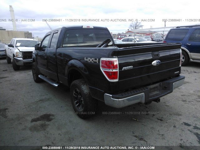 1FTFX1EF8BFC30832 - 2011 FORD F150 SUPER CAB BLACK photo 3