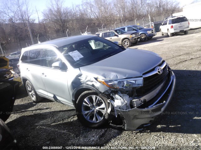 5TDBKRFHXFS179710 - 2015 TOYOTA HIGHLANDER LE/LE PLUS SILVER photo 1