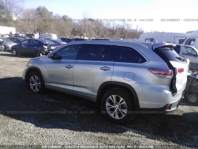 5TDBKRFHXFS179710 - 2015 TOYOTA HIGHLANDER LE/LE PLUS SILVER photo 3