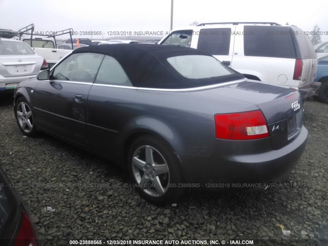 WAUAC48H14K005566 - 2004 AUDI A4 1.8 CABRIOLET GRAY photo 3