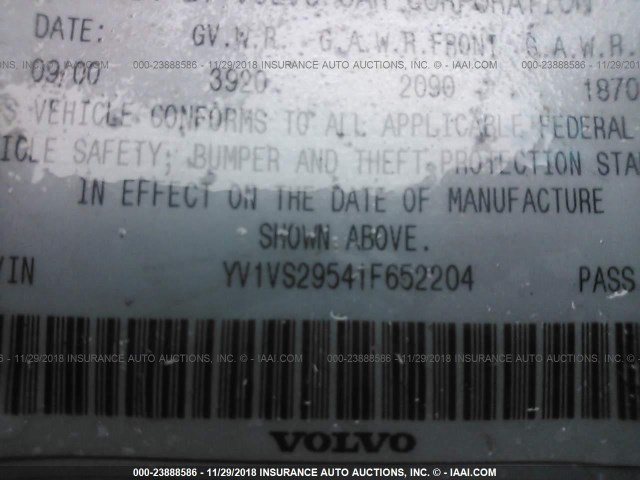 YV1VS29541F652204 - 2001 VOLVO S40 1.9T BLUE photo 9