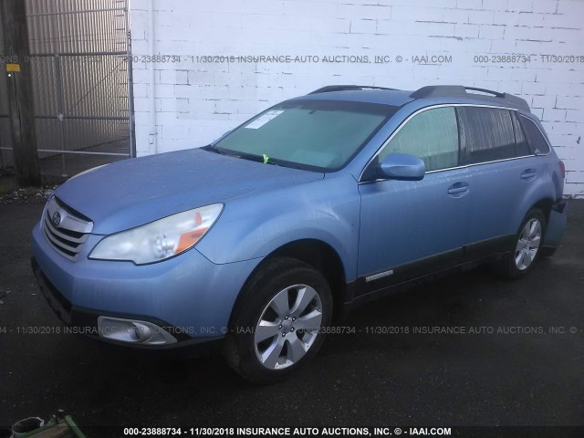 4S4BRBCC1B3365641 - 2011 SUBARU OUTBACK 2.5I PREMIUM BLUE photo 2