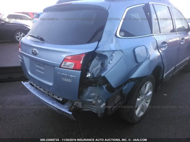 4S4BRBCC1B3365641 - 2011 SUBARU OUTBACK 2.5I PREMIUM BLUE photo 6