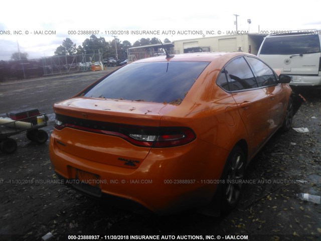 1C3CDFBB3ED719914 - 2014 DODGE DART SXT ORANGE photo 4