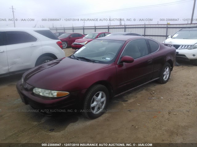 1G3NL12T11C175125 - 2001 OLDSMOBILE ALERO GL MAROON photo 2