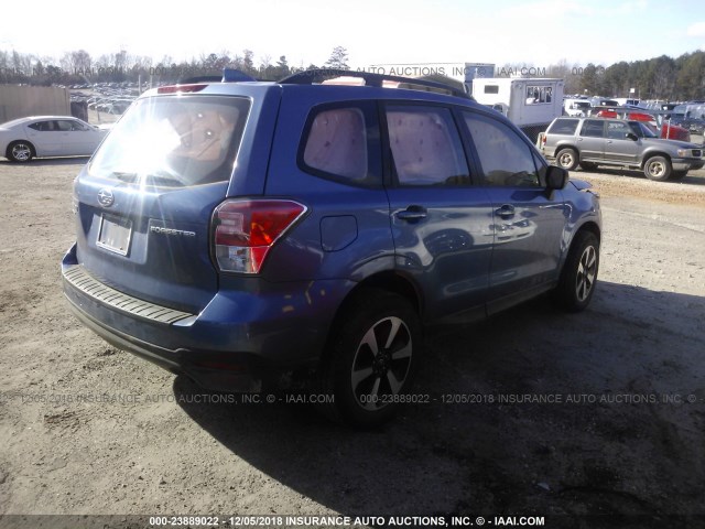 JF2SJABC6JH476129 - 2018 SUBARU FORESTER 2.5I BLUE photo 4