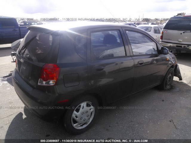 KL1TJ62614B255689 - 2004 CHEVROLET AVEO LS GRAY photo 4