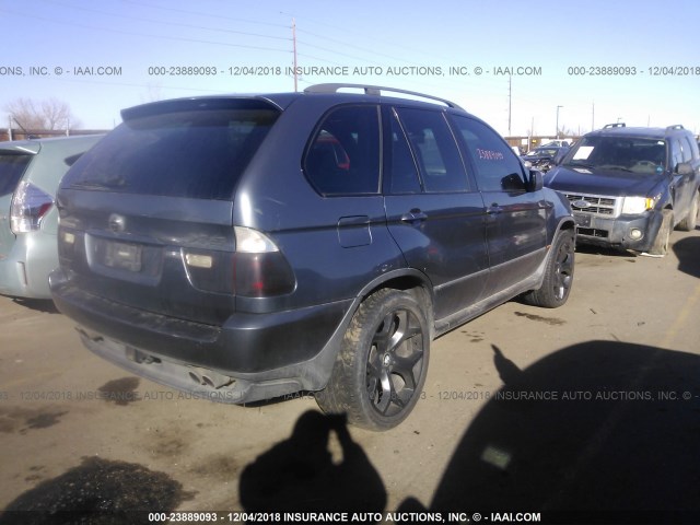 5UXFB33572LH32156 - 2002 BMW X5 4.4I GRAY photo 4