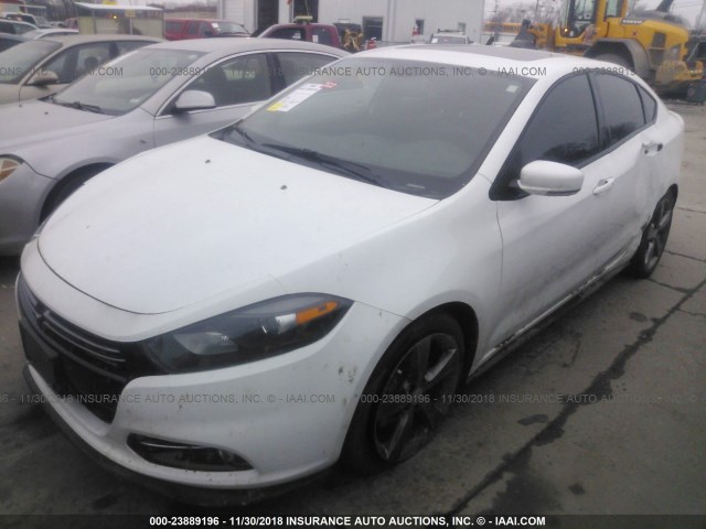 1C3CDFEB1GD538891 - 2016 DODGE DART GT WHITE photo 2