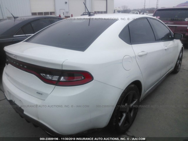 1C3CDFEB1GD538891 - 2016 DODGE DART GT WHITE photo 4