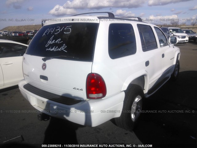 1B4HS28YXXF513554 - 1999 DODGE DURANGO WHITE photo 4