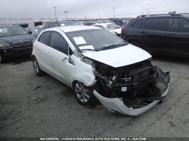 KNADN5A35E6356020 - 2014 KIA RIO EX WHITE photo 1